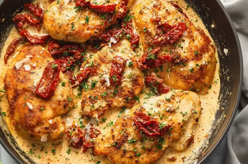 Creamy Sun-Dried Tomato Garlic Chicken Recipe