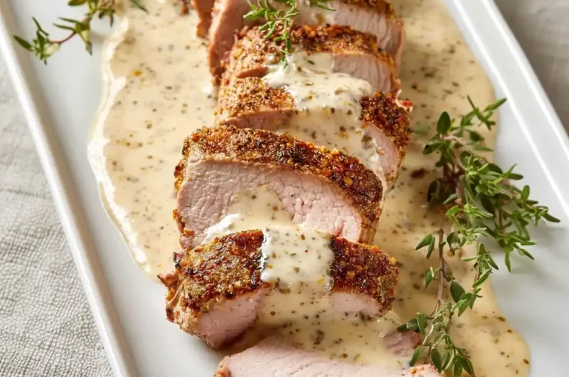 Easy & Juicy Pork Tenderloin with Dijon Cream Sauce