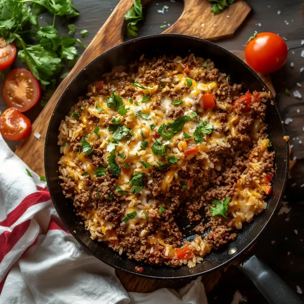 Ground Beef and Rice Skillet Recipe