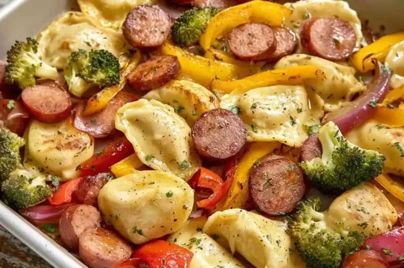 Easy Sheet Pan Pierogies and Kielbasa