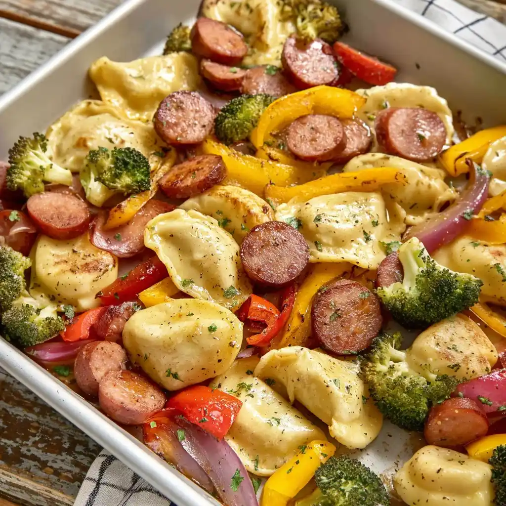 Sheet Pan Pierogies and Kielbasa Recipe