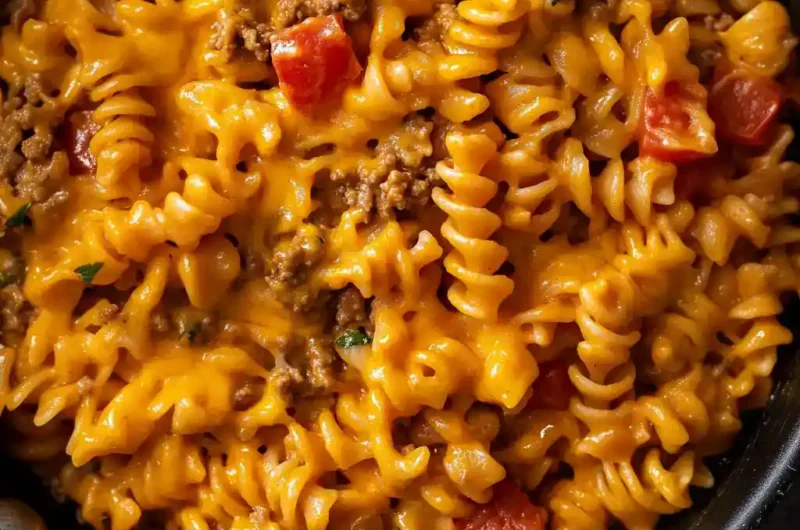 One-Pot Cheesy Taco Pasta Skillet