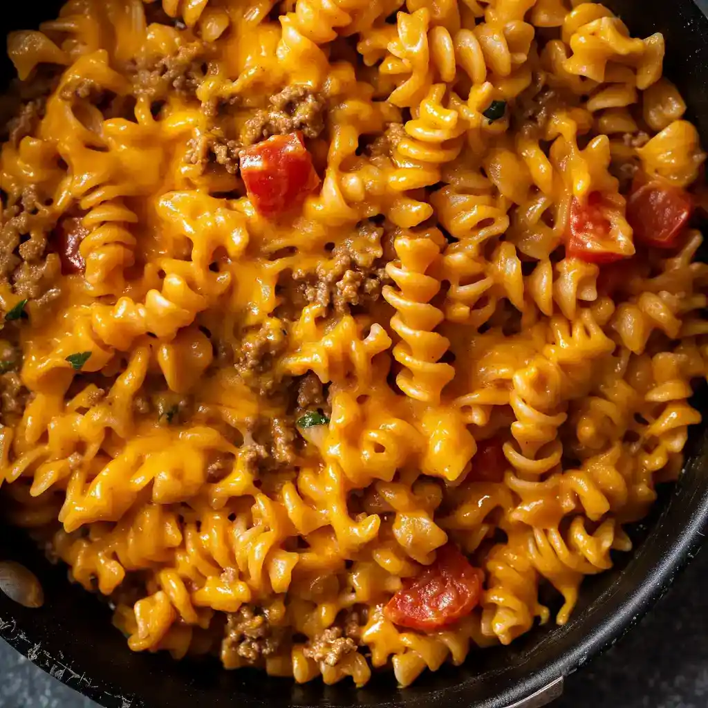 one-pot cheesy taco pasta skillet