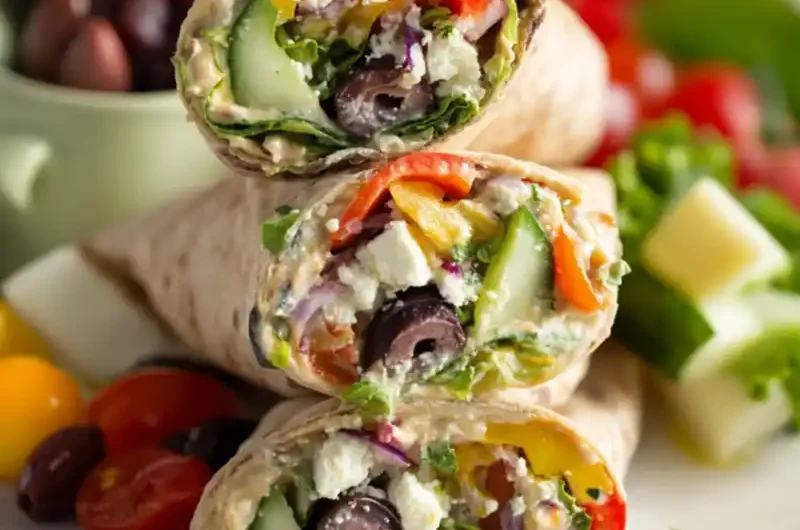 Easy Mediterranean Veggie Wraps
