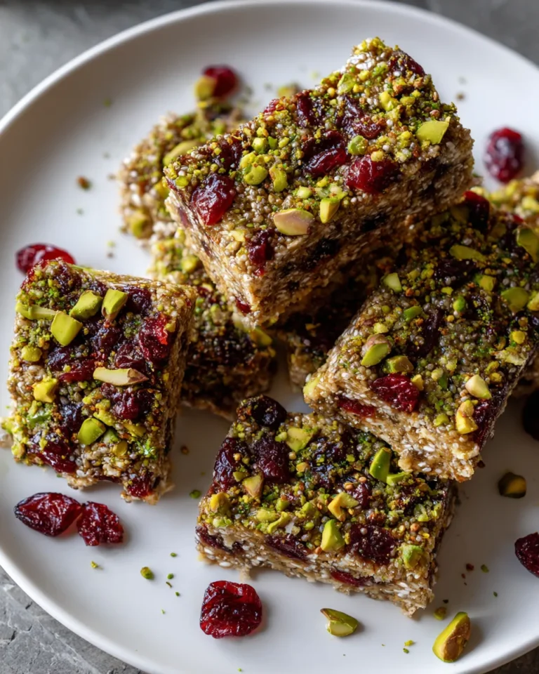 Pistachio Cranberry Chia Bars