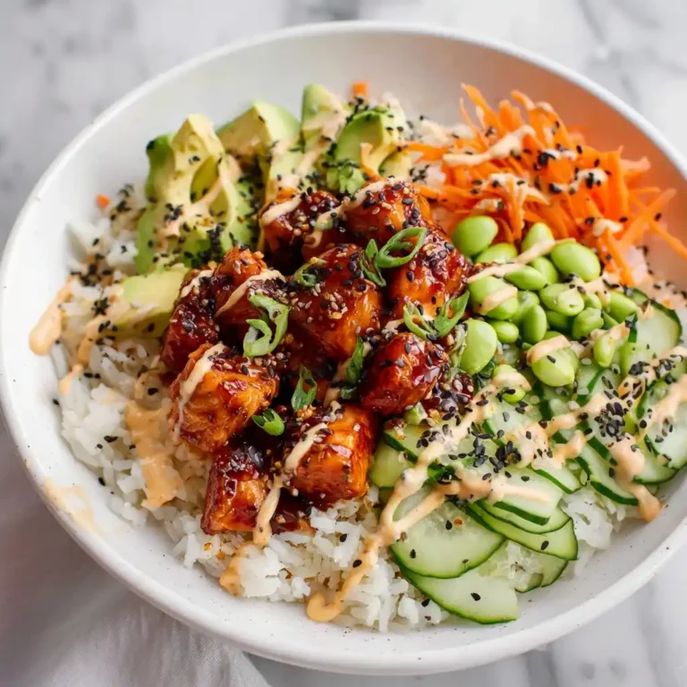 spicy salmon rice bowl