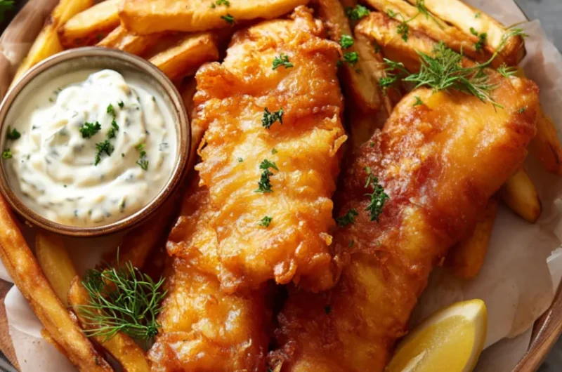 Crispy Beer Battered Fish and Chips (Pub-Style Recipe)