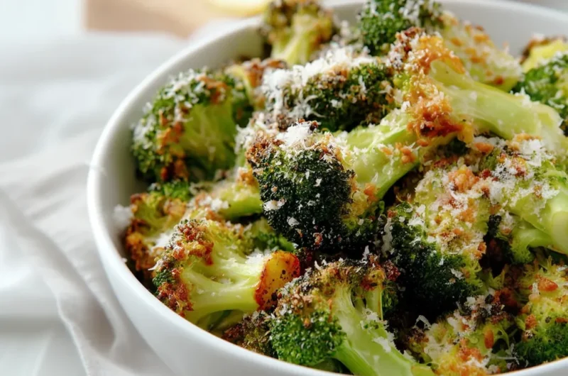 Crispy Parmesan Crusted Broccoli Florets Recipe