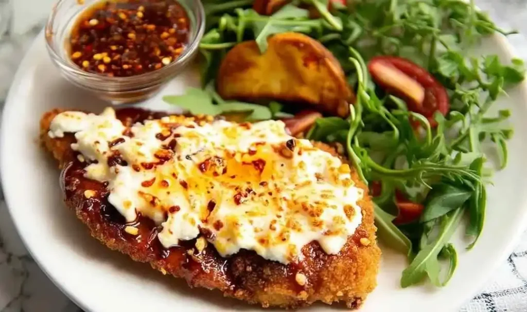 crispy hot honey feta chicken