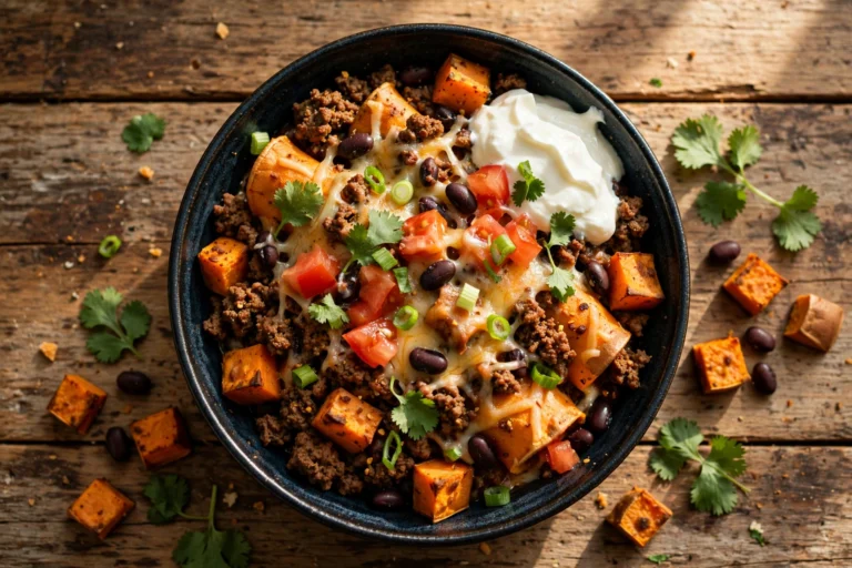Smoky Beef & Sweet Potato Enchilada Bowls