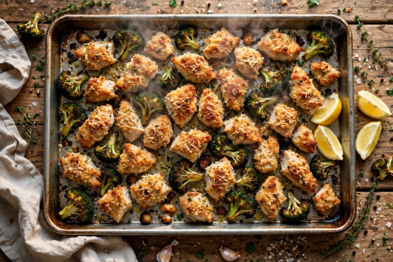 Sheet-Pan Parmesan Chicken & Broccoli