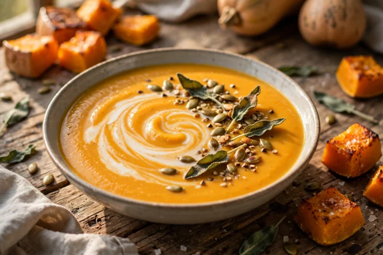 Roasted Butternut Squash & Apple Soup (Velvety Fall Soup)