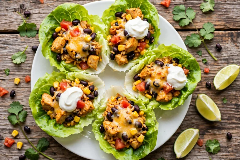 Skillet Chicken Burrito Lettuce Cups