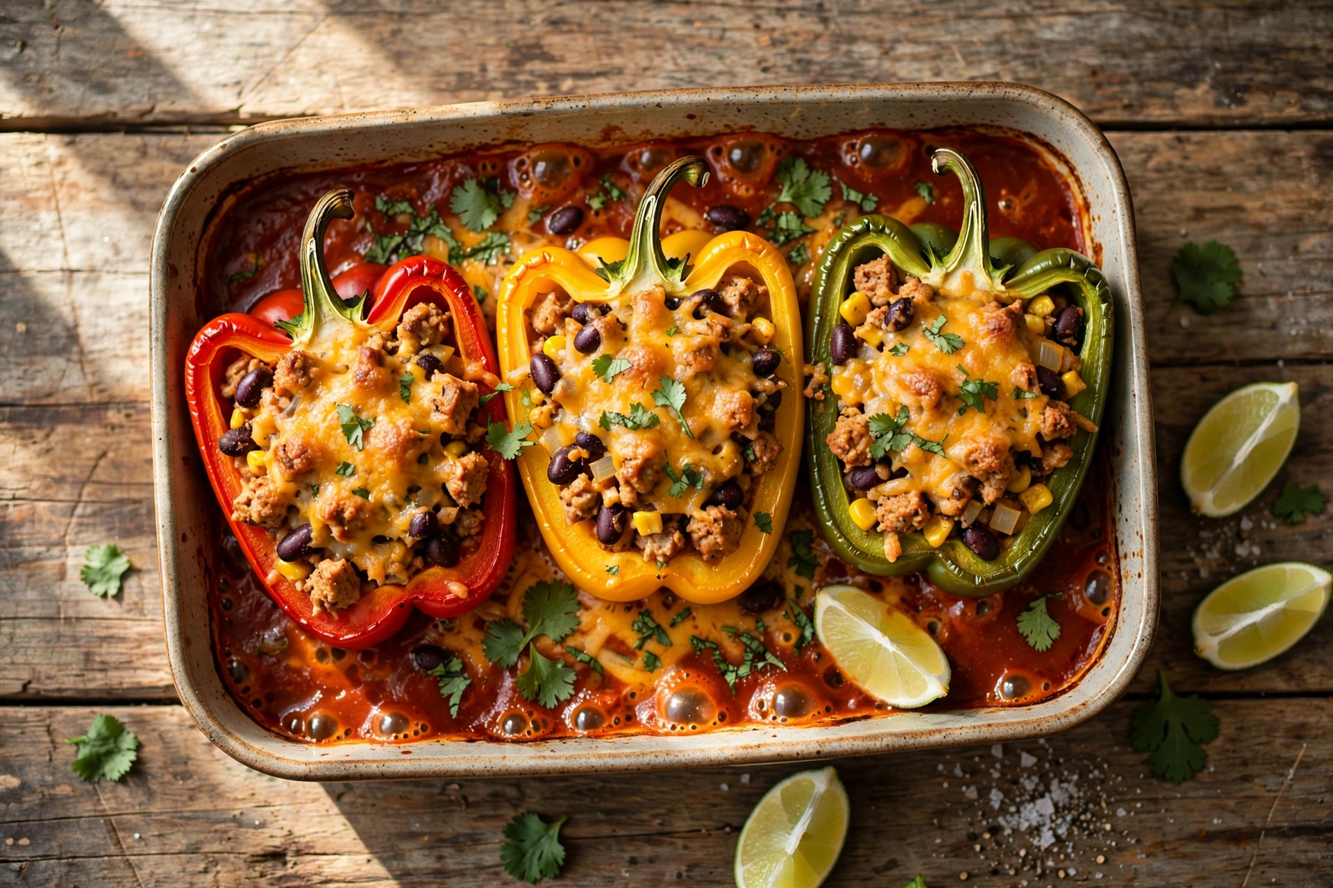 Southwestern Turkey & Black Bean Stuffed Peppers